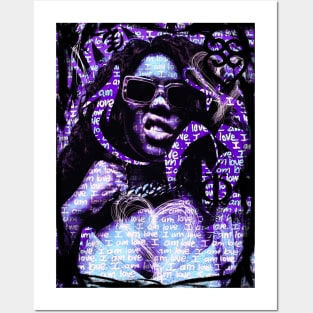 I AM Love Strong Black Woman Neo Pop Graffiti style Purple Posters and Art